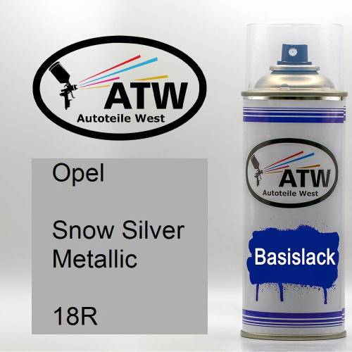 Opel, Snow Silver Metallic, 18R: 400ml Sprühdose, von ATW Autoteile West.